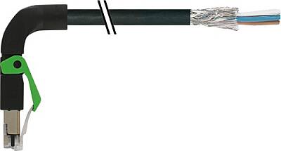 7000-74241-8510150 RJ45 male 90° down with cable shielded PUR 1x4xAWG22 shielded bk UL/CSA+drag ch. 1.5m - 1
