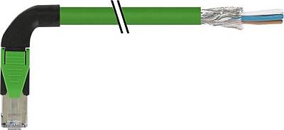 7000-74261-7940400 RJ45 male 90° left with cable shielded PUR 1x4xAWG22 shielded gn UL/CSA 4m - 1