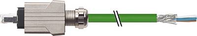 7000-74601-7960500 RJ45 Push Pull male 0° with cable AIDA PUR 1x4xAWG22 shielded gn UL/CSA+drag ch. 5m - 1