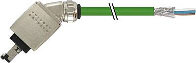 7000-74621-7961000 RJ45 Push Pull male 45° with cable AIDA PUR 1x4xAWG22 shielded gn UL/CSA+drag ch. 10m - 1