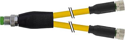7000-87001-0100030 Y-Distributor M8 male / M8 female 0° A-cod. PVC 3x0.25 ye UL/CSA 0.3m - 1