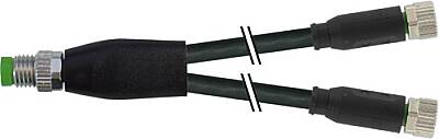 7000-87051-6100060 Y-Distributor M8 male / M8 female 0° A-cod. PVC 3x0.25 bk UL/CSA 0.6m - 1