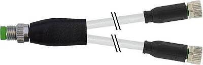7000-87101-2300060 Y-distributor M8 male / M8 female 0° A-cod. PUR 3x0.25 gy UL/CSA+drag ch. 0,6m - 1
