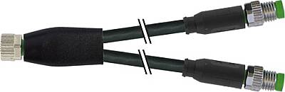 7000-87251-6100060 Y-Distributor M8 female / M8 male 0° A-cod. PVC 3x0.25 bk UL/CSA 0.6m - 1