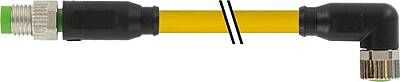 7000-88021-0301000 M8 male 0° / M8 female 90° A-cod. PUR 3x0.25 ye UL/CSA+drag ch. 10m - 1