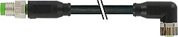 7000-88021-6300045 M8 male 0° / M8 female 90° A-cod. PUR 3x0.25 bk UL/CSA+drag ch. 0.45m