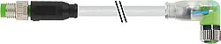 7000-88041-2301000 M8 male 0° / M8 female 90° A-cod. LED PUR 3x0.25 gy UL/CSA+drag ch. 10m