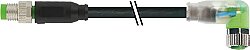 7000-88041-6500600 M8 male 0° / M8 female 90° A-cod. LED PUR 3x0.25 bk UL/CSA+robot 6.0m