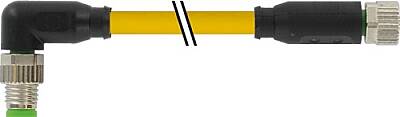 7000-88061-0100040 M8 male 90° / M8 female 0° A-cod. PVC 3x0.25 ye UL/CSA 0.4m - 1