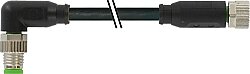7000-88061-6100400 M8 male 90° / M8 female 0° A-cod. PVC 3x0.25 bk UL/CSA 4m