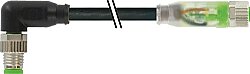 7000-88062-6100150 M8 male 90° / M8 female 0° A-cod. LED PVC 3x0.25 bk UL/CSA 1.5m