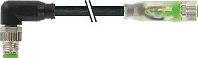 7000-88062-6100200 M8 male 90° / M8 female 0° A-cod. LED PVC 3x0.25 bk UL/CSA 2m - 1