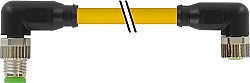 7000-88081-0500060 M8 male 90° / M8 female 90° A-cod. PUR 3x0.25 ye UL/CSA+robot+drag ch. 0.6m