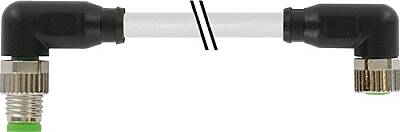 7000-88081-2100200 M8 male 90° / M8 female 90° A-cod. PVC 3x0.25 gy UL/CSA 2m - 1