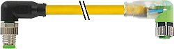 7000-88101-0300100 M8 male 90° / M8 female 90° A-cod. LED PUR 3x0.25 ye UL/CSA+drag ch. 1m