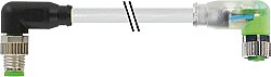 7000-88101-2500100 M8 male 90° / M8 female 90° A-cod. LED PUR 3x0.25 gy UL/CSA+robot+drag ch. 1m