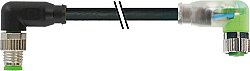 7000-88101-6300150 M8 male 90° / M8 female 90° A-cod. LED PUR 3x0.25 bk UL/CSA+drag ch. 1.5m