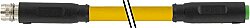 7000-88121-0100200 M8 male 0° / M8 female 0° A-cod. snap-in PVC 3x0.25 ye UL/CSA 2m
