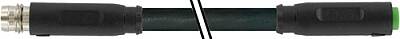 7000-88121-6500060 M8 male 0° / M8 female 0° A-cod. snap-in PUR 3x0.25 bk UL/CSA+robot+drag ch. 0.6m - 1