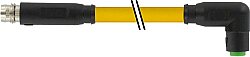 7000-88141-0300100 M8 male 0° / M8 female 90° A-cod. snap-in PUR 3x0.25 ye UL/CSA+drag ch. 1m