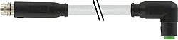 7000-88141-2100030 M8 male 0° / M8 female 90° A-cod. snap-in PVC 3x0.25 gy UL/CSA 0.3m
