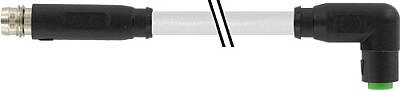 7000-88141-2100200 M8 male 0° / M8 female 90° A-cod. snap-in PVC 3x0.25 gy UL/CSA 2m - 1