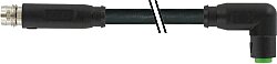 7000-88141-6100200 M8 male 0° / M8 female 90° A-cod. snap-in PVC 3x0.25 bk UL/CSA 2m