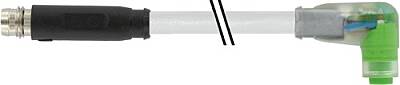 7000-88161-2300060 M8 male 0° / M8 female 90° A-cod. snap-in LED PUR 3x0.25 gy UL/CSA+drag ch. 0.6m - 1