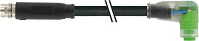 7000-88161-6100030 M8 male 0° / M8 female 90° A-cod. snap-in LED PVC 3x0.25 bk UL/CSA 0.3m - 1