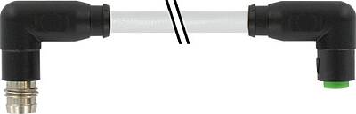 7000-88201-2100150 M8 male 90° / M8 female 90° A-cod. snap-in PVC 3x0.25 gy UL/CSA 1.5m - 1