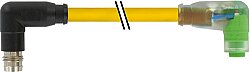 7000-88221-0100150 M8 male 90° / M8 female 90° A-cod. snap-in LED PVC 3x0.25 ye UL/CSA 1.5m