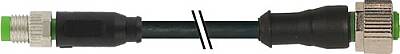 7000-88241-6100750 M8 male 0° / M12 female 0° A-cod. PVC 3x0.25 bk UL/CSA 7.5m - 1