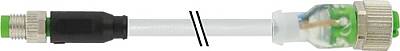 7000-88245-2500030 M8 male 0° / M12 female 0° A-cod. LED PUR 3x0.25 gy UL/CSA+robot+drag ch. 0.3m - 1