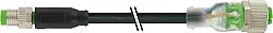 7000-88245-6300300 M8 male 0° / M12 female 0° A-cod. LED PUR 3x0.25 bk UL/CSA+drag ch. 3m