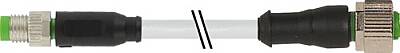 7000-88251-2110500 M8 male 0° / M12 female 0° A-cod. PVC 4x0.25 gy UL/CSA 5m - 1