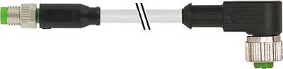 7000-88271-2310100 M8 male 0° / M12 female 90° A-cod. PUR 4x0.25 gy UL/CSA+drag ch. 1m - 1