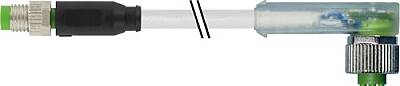 7000-88281-2300800 M8 male 0° / M12 female 90° A-cod. LED PUR 3x0.25 gy UL/CSA+drag ch. 8m - 1