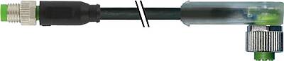 7000-88281-6100060 M8 male 0° / M12 female 90° A-cod. LED PVC 3x0.25 bk UL/CSA 0.6m - 1
