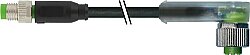 7000-88281-6100500 M8 male 0° / M12 female 90° A-cod. LED PVC 3x0.25 bk UL/CSA 5m