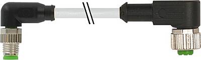 7000-88321-2100200 M8 male 90° / M12 female 90° A-cod. PVC 3x0.25 gy UL/CSA 2m - 1
