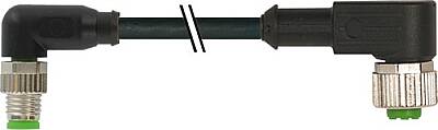 7000-88321-6100270 M8 male 90° / M12 female 90° A-cod. PVC 3x0.25 bk UL/CSA 2,7m - 1