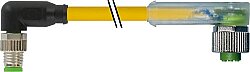 7000-88341-0100030 M8 male 90° / M12 female 90° A-cod. LED PVC 3x0.25 ye UL/CSA 0.3m