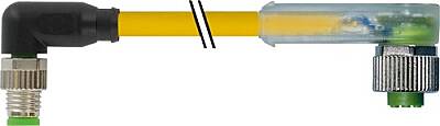 7000-88341-0300030 M8 male 90° / M12 female 90° A-cod. LED PUR 3x0.25 ye UL/CSA+drag ch. 0.3m - 1