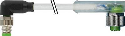 7000-88341-2300150 M8 male 90° / M12 female 90° A-cod. LED PUR 3x0.25 gy UL/CSA+drag ch. 1.5m - 1