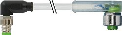 7000-88341-2300300 M8 male 90° / M12 female 90° A-cod. LED PUR 3x0.25 gy UL/CSA+drag ch. 3m