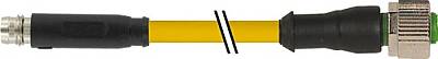 7000-88361-0300100 M8 male 0° snap-in / M12 female 0° A-cod. screw-in PUR 3x0.25 ye UL/CSA+drag ch. 1m - 1