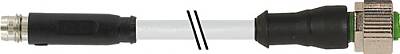 7000-88361-2100060 M8 male 0° snap-in / M12 female 0° A-cod. screw-in PVC 3x0.25 gy UL/CSA 0.6m - 1