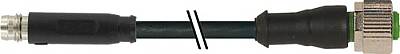 7000-88361-6300100 M8 male 0° snap-in / M12 female 0° A-cod. screw-in PUR 3x0.25 bk UL/CSA+drag ch. 1m - 1