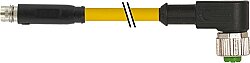 7000-88381-0500200 M8 male 0° snap-in/ M12 female 90° A-cod. screw-in PUR 3x0.25 ye UL/CSA+robot+drag ch. 2m