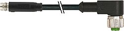7000-88381-6100060 M8 male 0° snap-in/ M12 female 90° A-cod. screw-in PVC 3x0.25 bk UL/CSA 0.6m